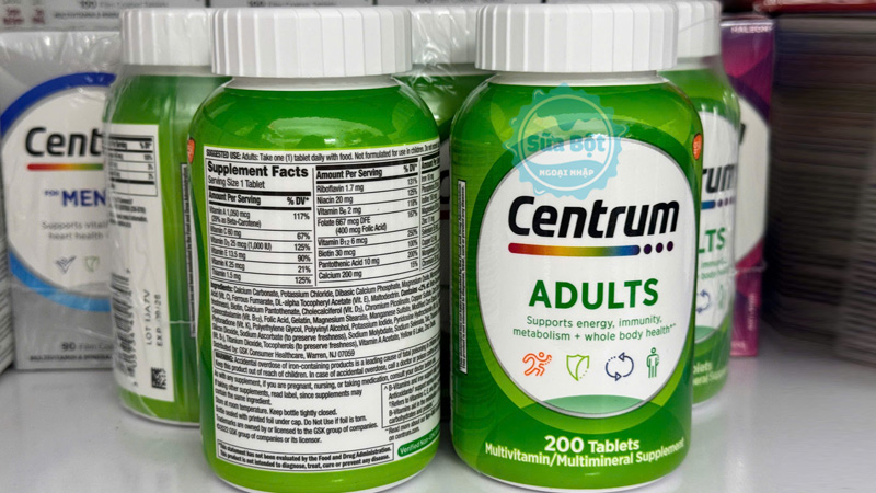 Vitamin tổng hợp Centrum Adults uống 1 viên mỗi ngày