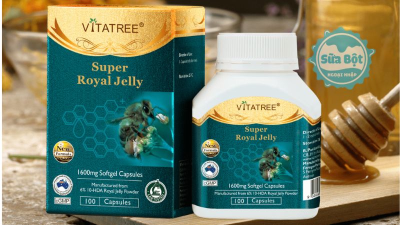 Vitatree Super Royal Jelly 1600mg hỗ trợ cho da khỏe mạnh, mịn đẹp Vitatree Super Royal Jelly 1600mg hỗ trợ cho da khỏe mạnh, mịn đẹp