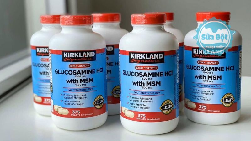 Kirkland Glucosamine HCL 1500mg with MSM bổ sung 1500mg Glucosamine HCl và 1500mg MSM Kirkland Glucosamine HCL 1500mg with MSM bổ sung 1500mg Glucosamine HCl và 1500mg MSM