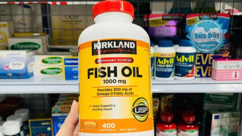 Dầu cá Kirkland Fish Oil 1000mg hỗ trọ sức khỏe tim mạch, hỗ trợ trí não Dầu cá Kirkland Fish Oil 1000mg hỗ trọ sức khỏe tim mạch, hỗ trợ trí não