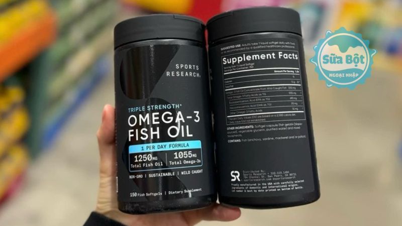 Dầu cá SR Triple Strength Omega 3 Fish Oil không có mùi tanh dễ uống Dầu cá SR Triple Strength Omega 3 Fish Oil không có mùi tanh dễ uống