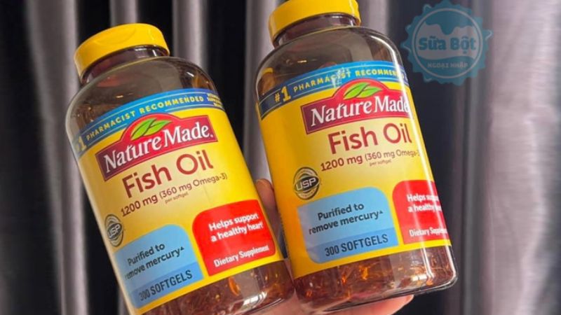 Nature Made Fish Oil 1200mg 360mg Omega 3 loại bỏ thủy ngân, kim loại nặng, không chất bảo quản Nature Made Fish Oil 1200mg 360mg Omega 3 loại bỏ thủy ngân, kim loại nặng, không chất bảo quản