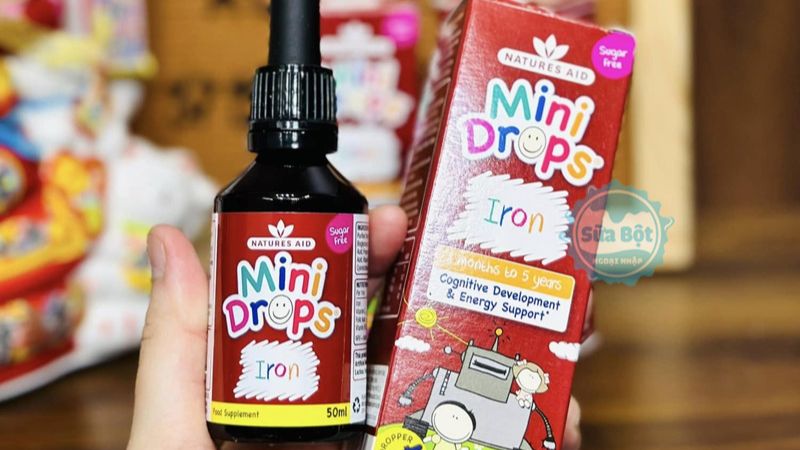 Sắt Natures Aid Mini Drops Iron phù hợp với trẻ 3 tháng tuổi đến 5 tuổi Sắt Natures Aid Mini Drops Iron phù hợp với trẻ 3 tháng tuổi đến 5 tuổi