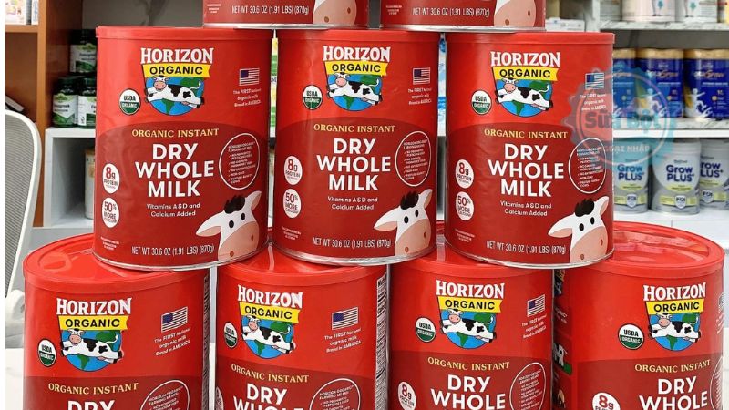 Sữa bột nguyên kem Horizon Organic có vị ngọt vừa phải nên dễ dàng cho bé dùng