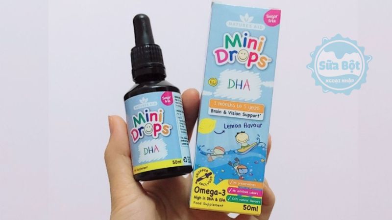 DHA Mini Drops Natures Aid sản xuất từ nguồn cá vùng nước sạch ở Bắc Băng Dương DHA Mini Drops Natures Aid sản xuất từ nguồn cá vùng nước sạch ở Bắc Băng Dương
