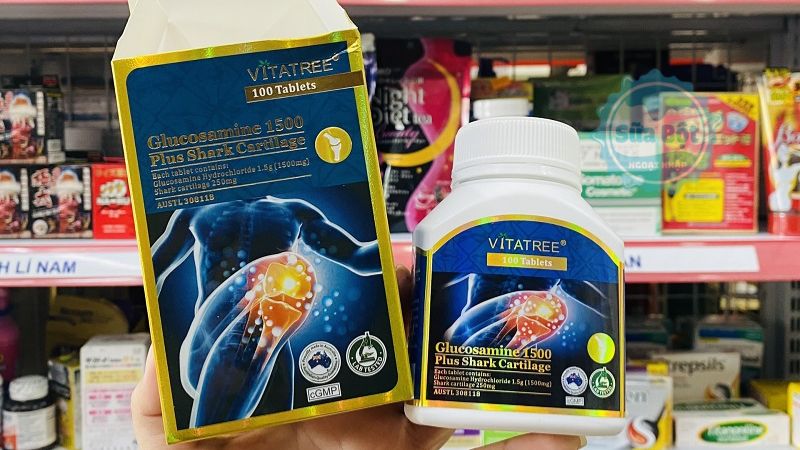 Vitatree Glucosamine 1500 Plus Shark Cartilage giúp hỗ trợ cải thiện hoạt động của sụn khớp, xương khớp Vitatree Glucosamine 1500 Plus Shark Cartilage giúp hỗ trợ cải thiện sụn khớp, xương khớp
