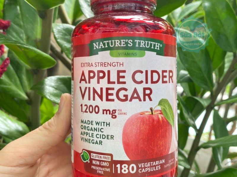 Nature’s Truth Apple Cider Vinegar 1200mg sản xuất từ táo hữu cơ Nature’s Truth Apple Cider Vinegar 1200mg sản xuất từ táo hữu cơ
