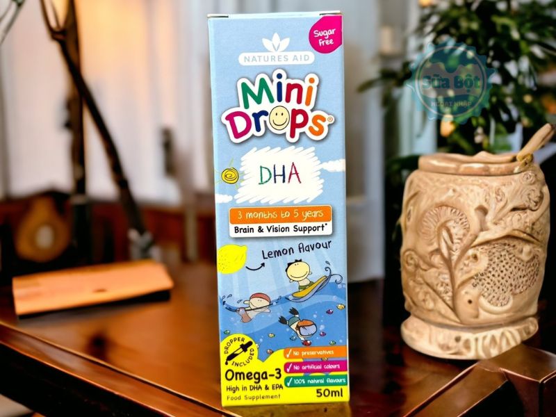Giọt DHA Mini Drops Natures Aid mang hương chanh ngọt dịu dễ dùng Giọt DHA Mini Drops Natures Aid mang hương chanh ngọt dịu dễ dùng