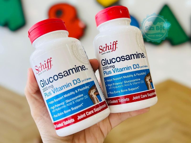 Schiff Glucosamine 2000mg Plus Vitamin D3 chiết xuất tự nhiên, sản xuất đảm bảo chất lượng