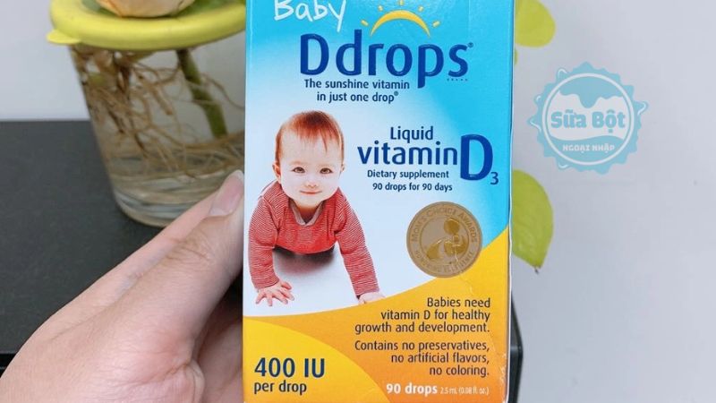 Giọt uống Baby Ddrops dạng lỏng, không mùi, màu, vị, dễ hấp thụ