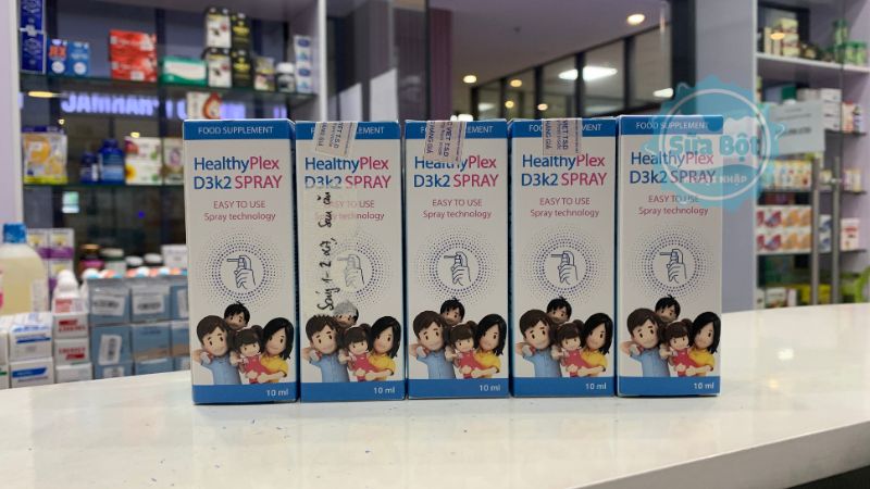 Xịt họng Healthyplex D3K2 Spray tăng hấp thụ canxi, cải thiện còi xương