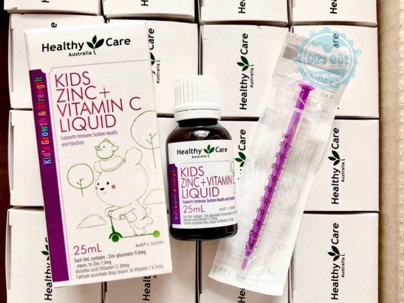 Healthy Care Kids Zinc + vitamin C Liquid siro lỏng dễ dàng hấp thụ Healthy Care Kids Zinc + vitamin C Liquid siro lỏng dễ dàng hấp thụ