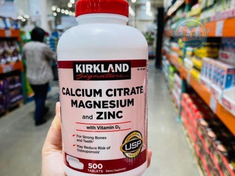 Kirkland Calcium Citrate Magnesium and Zinc bổ sung canxi, magie, kẽm và vitamin D3 Kirkland Calcium Citrate Magnesium and Zinc bổ sung canxi, magie, kẽm và vitamin D3