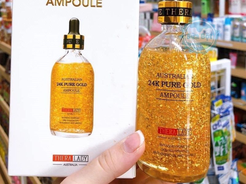 Serum tinh chất vàng 24K Thera Lady hỗ trợ hồi phục da, dưỡng sáng, giảm nếp nhăn Serum tinh chất vàng 24K Thera Lady hỗ trợ hồi phục da, dưỡng sáng, giảm nếp nhăn