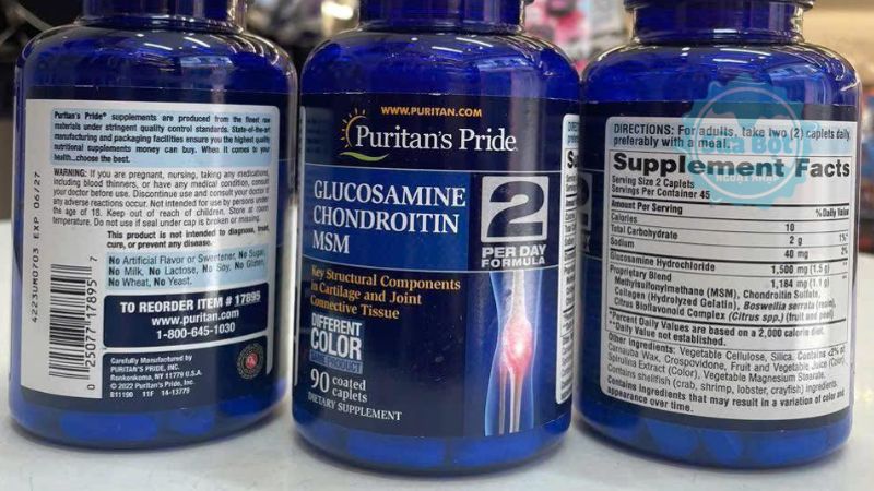 Puritan’s Pride Glucosamine Chondroitin MSM bảng thành phần Puritan’s Pride Glucosamine Chondroitin MSM bảng thành phần