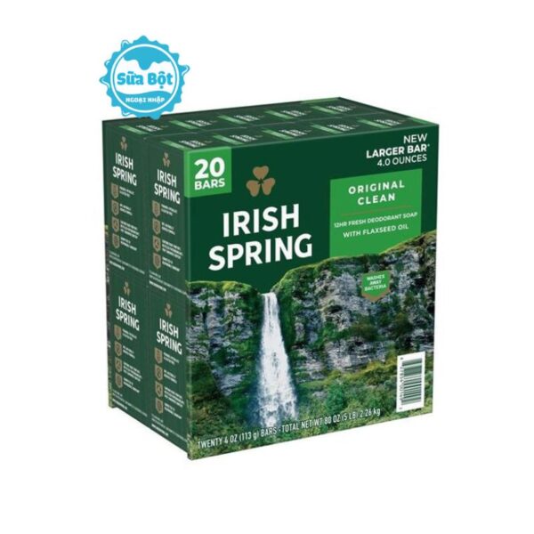 Xà bông cục Irish Spring Original Clean của Mỹ 113g lốc 20 cục