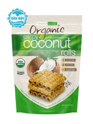 Bánh quế dừa Tropical Fields Organic Crispy Coconut Rolls của Mỹ 312g