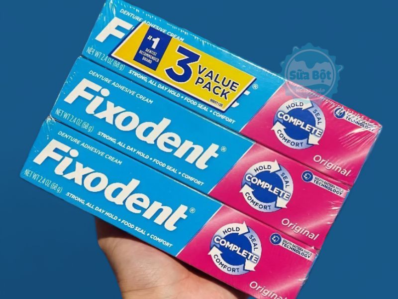 Keo dán răng giả Fixodent Original chỉ sử dụng 1 lần trong ngày