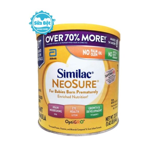 Sữa Similac Neosure của Mỹ 646g cho bé sinh non nhẹ cân từ 0-12 tháng tuổi