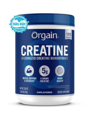 Bột Orgain Creatine Micronized Creatine Monohydrate hỗ trợ cơ bắp, não bộ Mỹ 675g