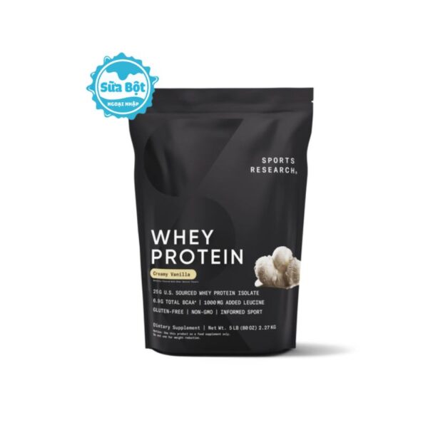 Bột Sports Research Whey Protein Isolate của Mỹ 2.27kg