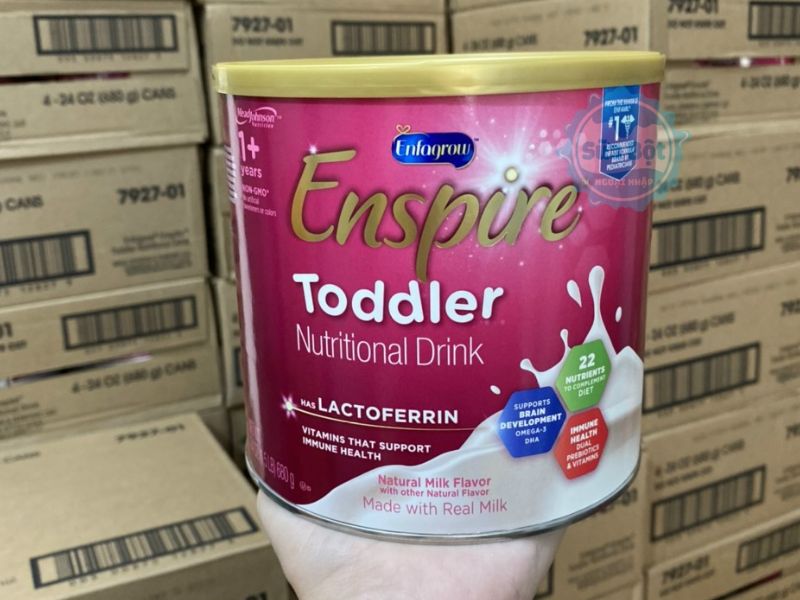 Sữa Enfagrow Enspire Toddler Lactoferrin hồng hỗ trợ hệ miễn dịch, giúp bé phát triển khỏe mạnh
