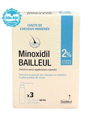 Xịt mọc tóc Minoxidil Bailleul 2% dành cho nam và nữ của Pháp 60ml x3 chai