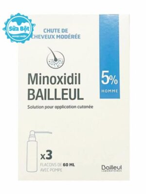Xịt mọc tóc Minoxidil Bailleul 5% dành cho nam của Pháp 60ml x3 chai