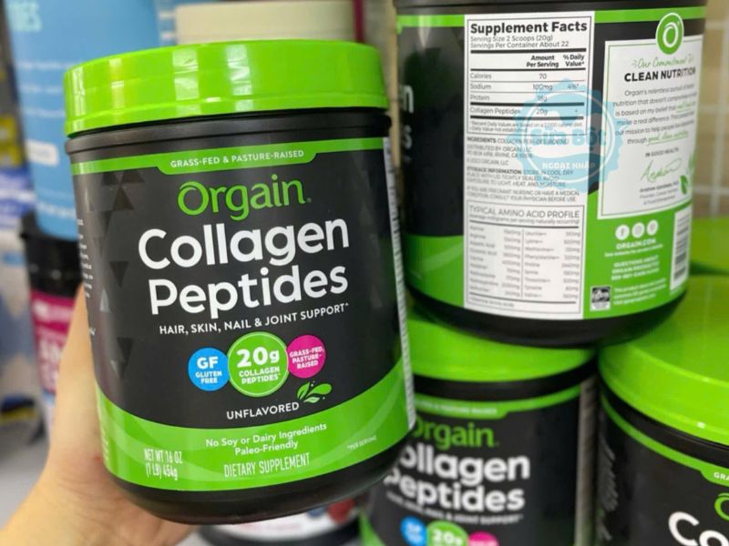 Bột Collagen Orgain Collagen Peptides Hair, Skin, Nail & Joint Support không biến đổi gen, không gluten Bột Collagen Orgain Collagen Peptides Hair, Skin, Nail & Joint Support không biến đổi gen, không gluten