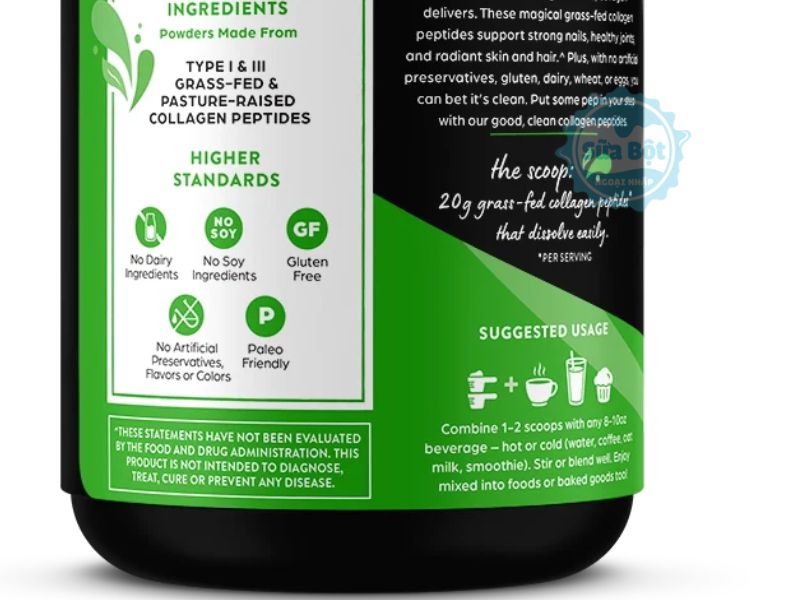 Bột Collagen Orgain Collagen Peptides pha theo hướng dẫn sử dụng