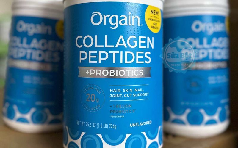 Bột Collagen Orgain Peptides và Probiotics giúp da căng mịn, săn chắc, tóc khỏe