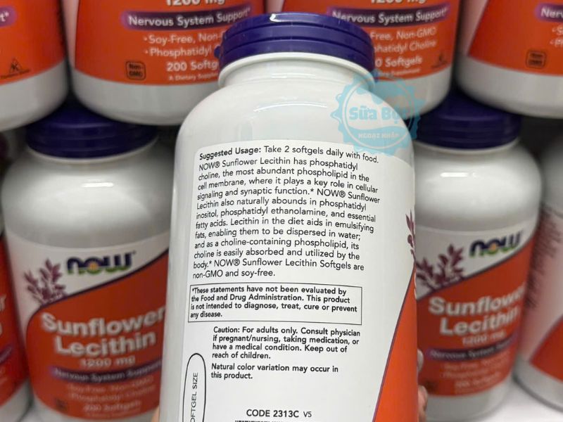 Viên uống Now Sunflower Lecithin 1200mg và cách sử dụng