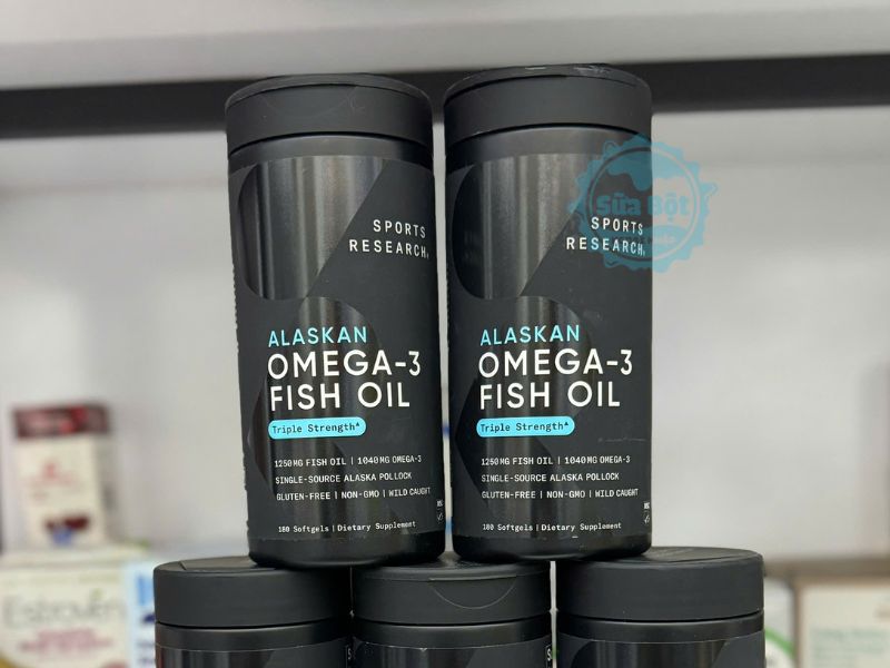 Dầu cá Sports Research Alaskan Omega-3 Fish Oil Triple Strength có nguồn gốc từ cá Minh Thái Alaska hoang dã Dầu cá Sports Research Alaskan Omega-3 Fish Oil Triple Strength có nguồn gốc từ cá Minh Thái Alaska hoang dã