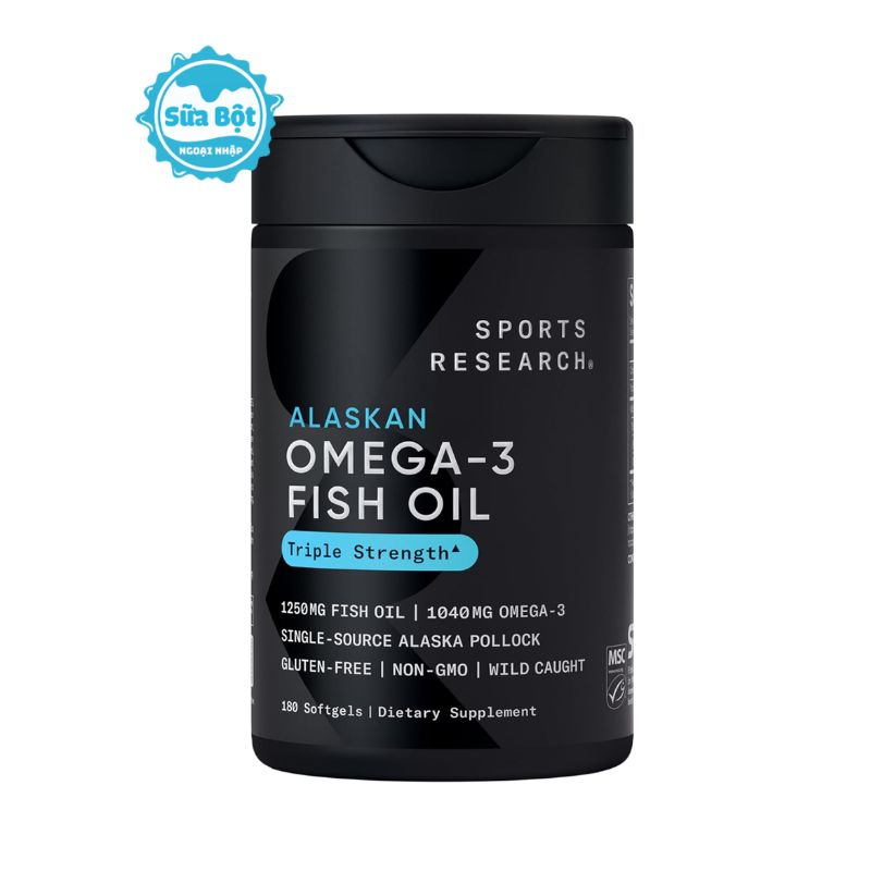 dau-ca-sports-research-alaskan-omega-3-thump Dầu cá Sports Research Alaskan Omega-3 Fish Oil Triple Strength của Mỹ 180 viên