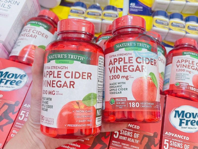 Nature’s Truth Apple Cider Vinegar 1200mg không chất bảo quản, không biến đổi gen