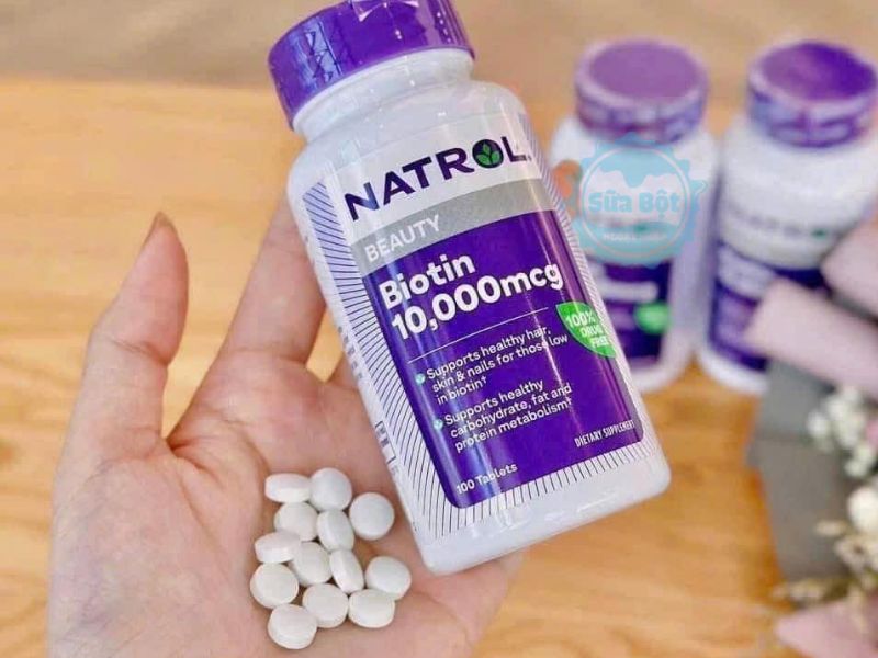 Natrol Biotin 10000mcg chiết xuất từ thiên nhiên, không có phụ gia gây hại Natrol Biotin 10000mcg chiết xuất từ thiên nhiên, không có phụ gia gây hại