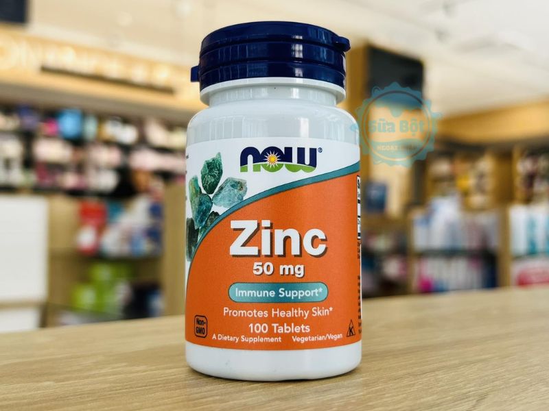 Viên bổ sung kẽm Zinc 50mg Now kiểm tra chất lượng ở Mỹ Viên bổ sung kẽm Zinc 50mg Now kiểm tra chất lượng ở Mỹ