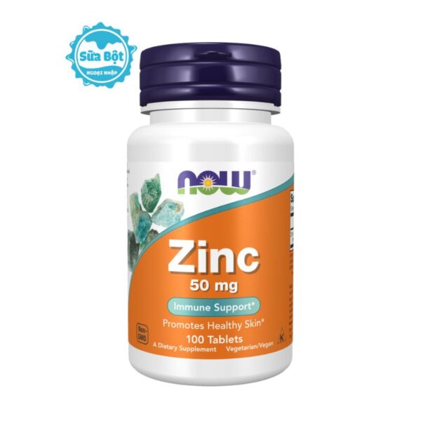 Viên bổ sung kẽm Zinc 50mg Now của Mỹ hộp 100 viên