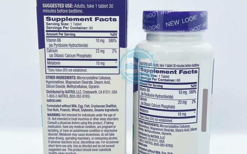 Viên uống Natrol Melatonin 10mg và bảng thành phần chi tiết Viên uống Natrol Melatonin 10mg và bảng thành phần chi tiết