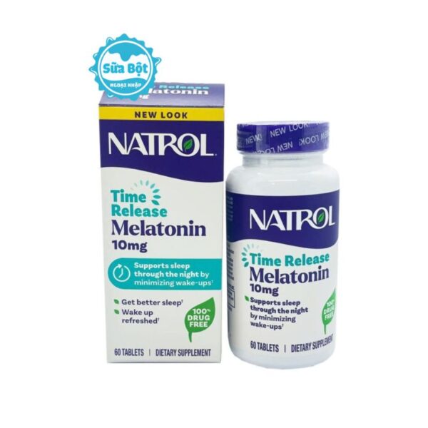 Viên uống Natrol Melatonin 10mg hỗ trợ ngủ ngon của Mỹ 60 viên