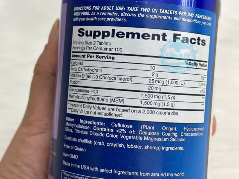 Viên uống Osteo Bi-Flex Triple Strength MSM With D3 và bảng thành phần Viên uống Osteo Bi-Flex Triple Strength MSM With D3 và bảng thành phần