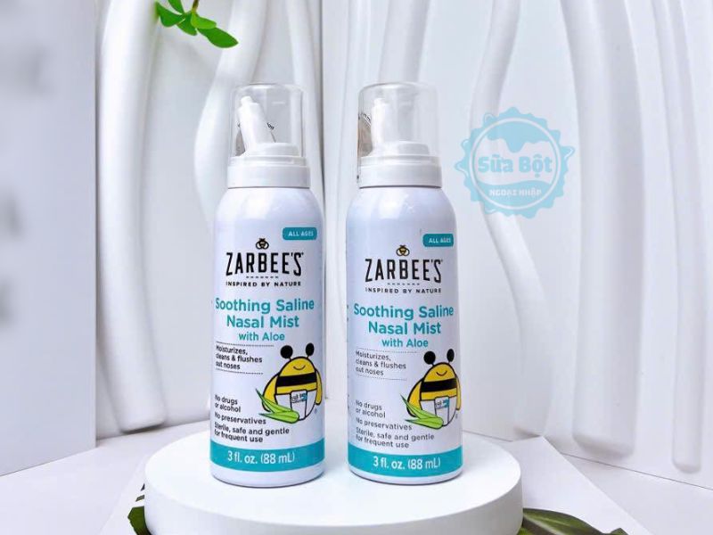 Xịt mũi Zarbee’s lô hội, muối dùng dịu nhẹ cho bé từ 0 tháng tuổi Xịt mũi Zarbee’s lô hội, muối dùng dịu nhẹ cho bé từ 0 tháng tuổi