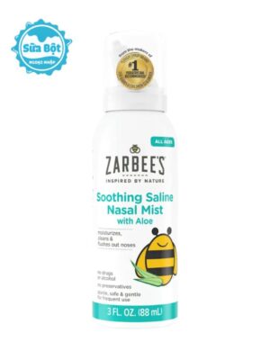 Xịt mũi Zarbee’s lô hội, muối biển cho bé từ 0 tháng tuổi của Mỹ 88ml
