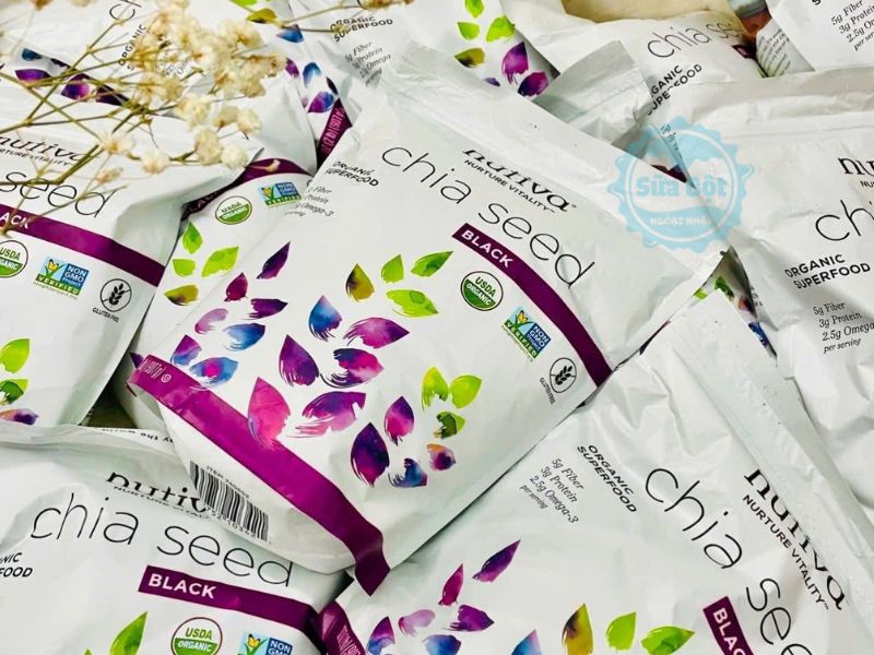 Hạt chia đen Nutiva Organic Chia Seed Black không biến đổi gen Hạt chia đen Nutiva Organic Chia Seed Black không biến đổi gen