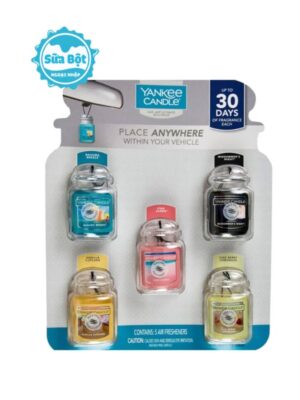 Sáp thơm ô tô Yankee Candle Car Jar Place Anywhere của Mỹ set 5 hũ