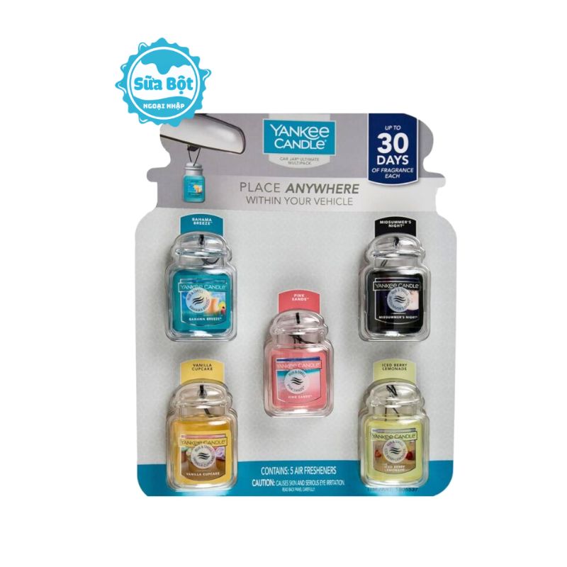 sap-thom-o-to-yankee-candle-car-jar-thump Sáp thơm ô tô Yankee Candle Car Jar Place Anywhere của Mỹ set 5 hũ