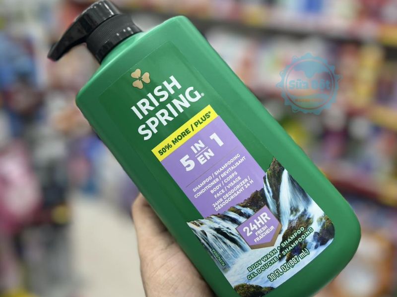 Sữa tắm gội nam Irish Spring thiết kế 5 trong 1 tiện dụng Sữa tắm gội nam Irish Spring thiết kế 5 trong 1 tiện dụng