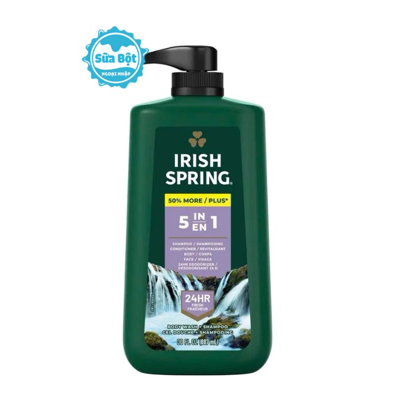 sua-tam-goi-nam-irish-spring-5in1-thump Sữa tắm gội nam Irish Spring 5in1 của Mỹ 887ml