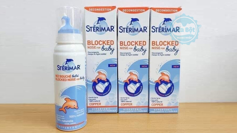 Xịt mũi cá heo màu cam Sterimar hỗ trợ loại bỏ chứng nghẹt mũi, sổ mũi