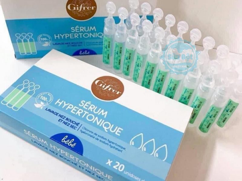 Nước muối Gifrer xanh giúp giảm nghẹt mũi, viêm mũi cho trẻ